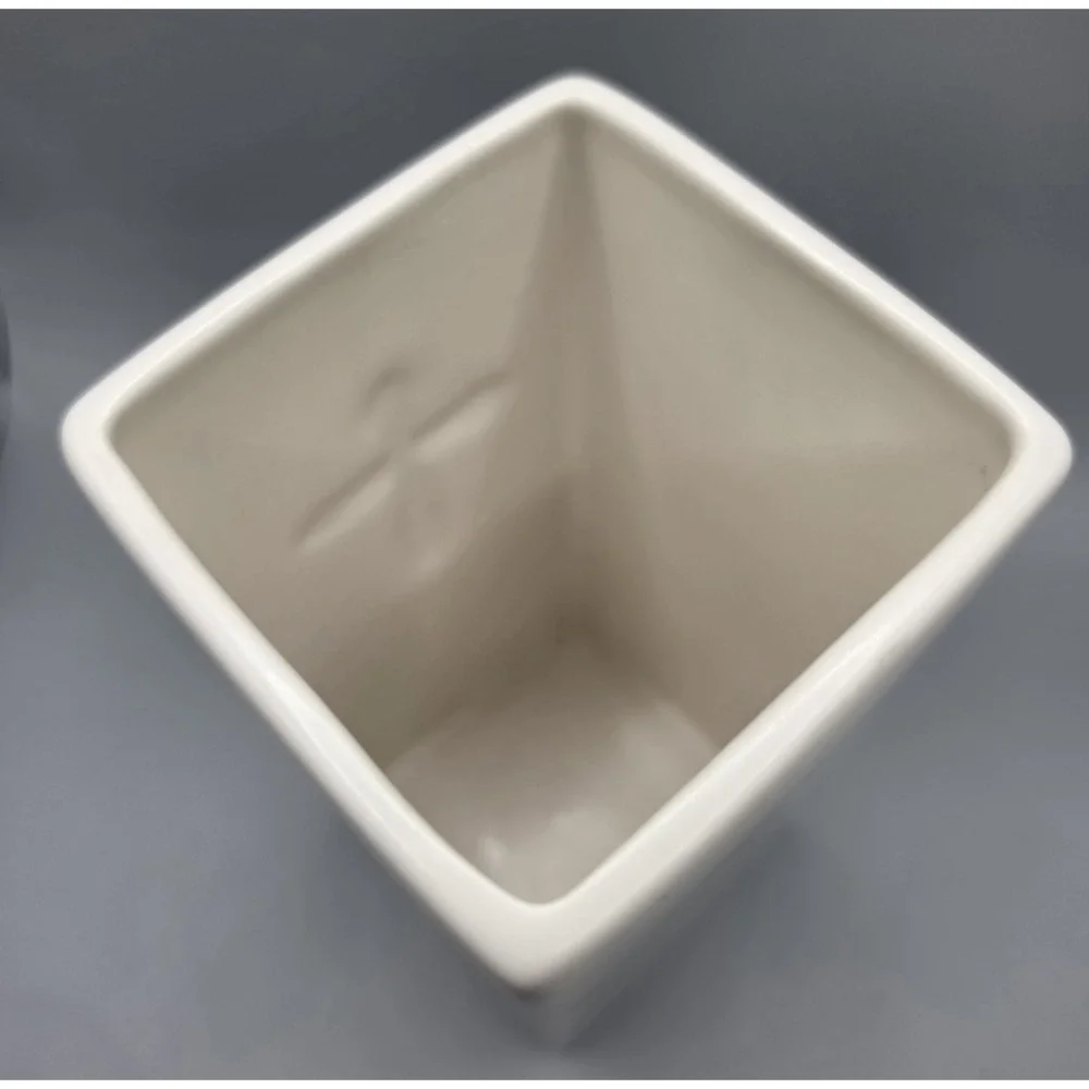 FTD Ceramic Cross Vase White Silver Religious Christian Floral Container 7